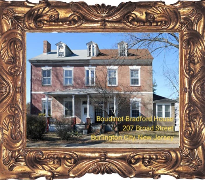The Boudinot-Bradford House on West Broad Street, Burlington, New Jersey — the city Franklin still calls home as FEP Holding Company